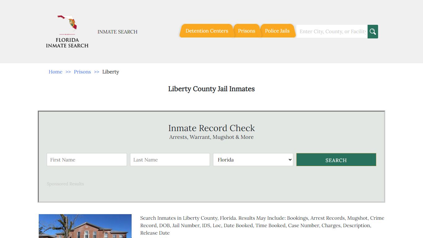 Liberty County Jail Inmates | Florida Inmate Search